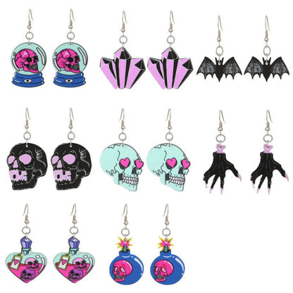 Skull Earrings Ins Dark Funny-Jewearrings