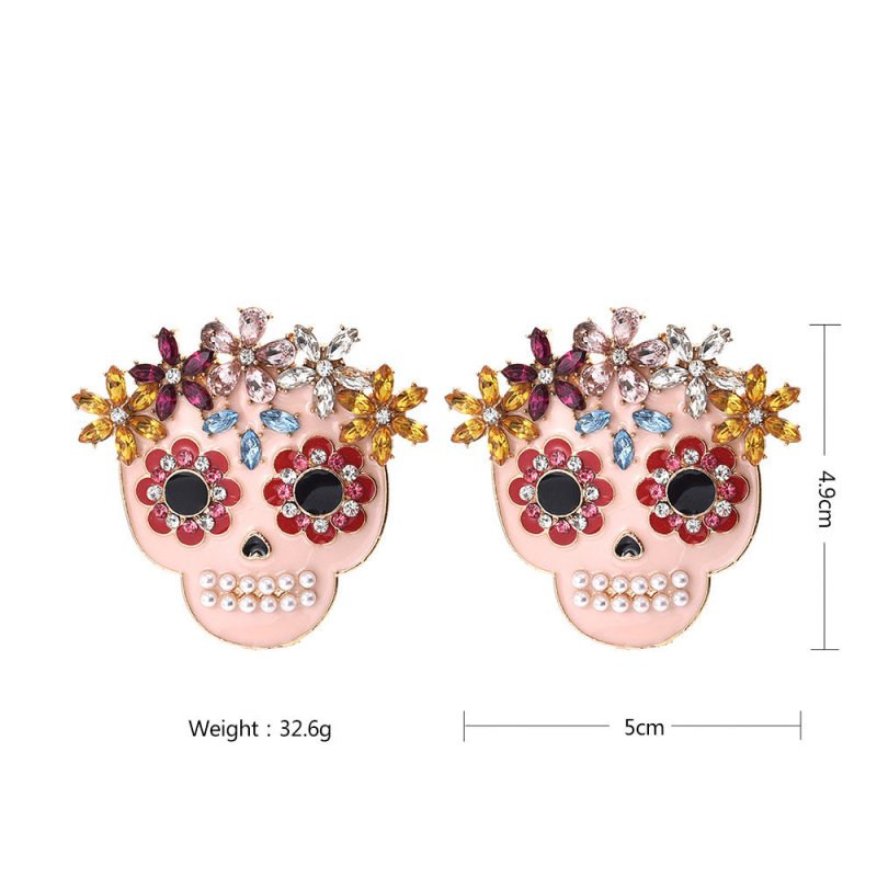 Skull Earrings Personality Diamond for Halloween-Jewearrings