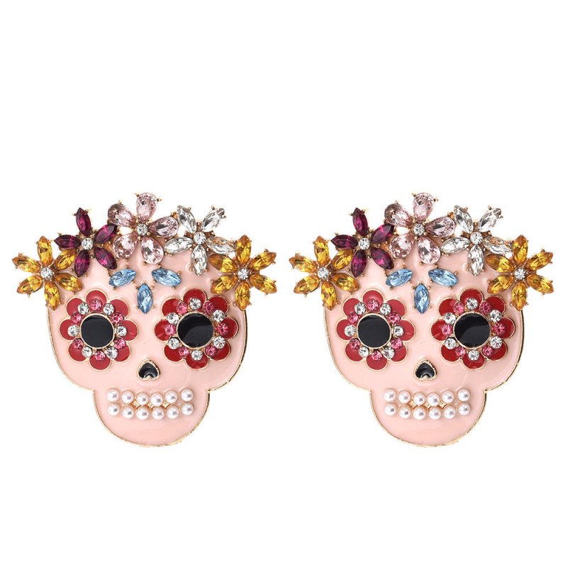 Skull Earrings Personality Diamond for Halloween-Jewearrings