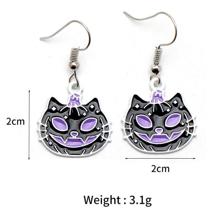 Skull Earrings Pumpkin Cat Ghost-Jewearrings