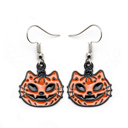 Skull Earrings Pumpkin Cat Ghost-Jewearrings