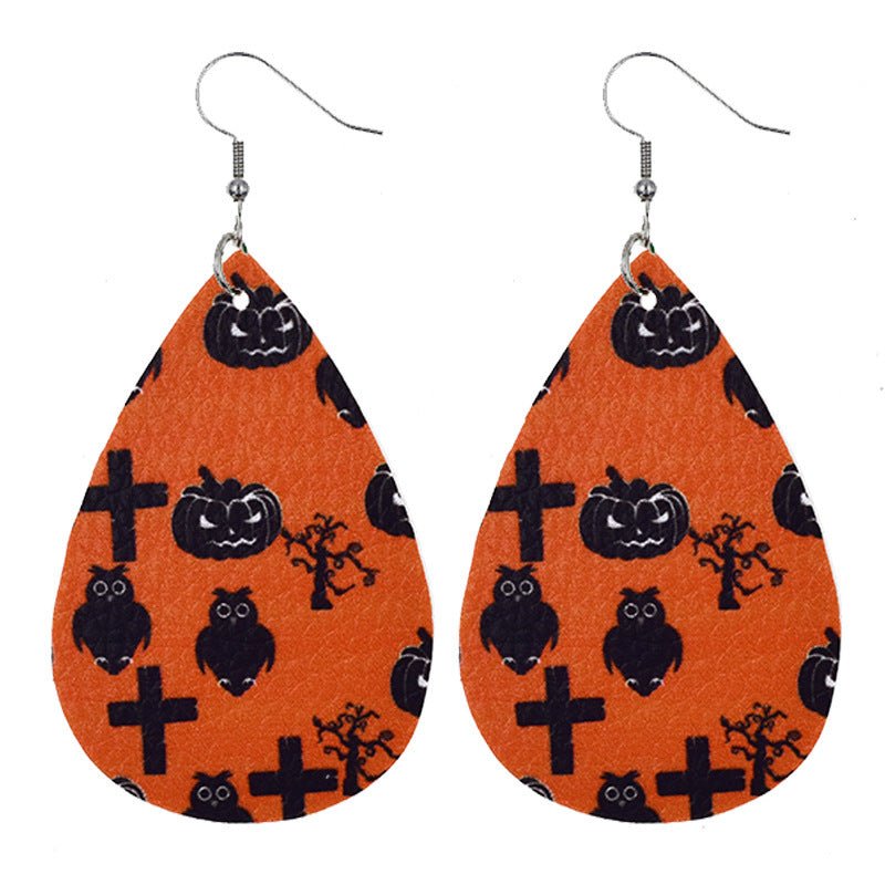 Skull Earrings Pumpkin Water Drop-Jewearrings