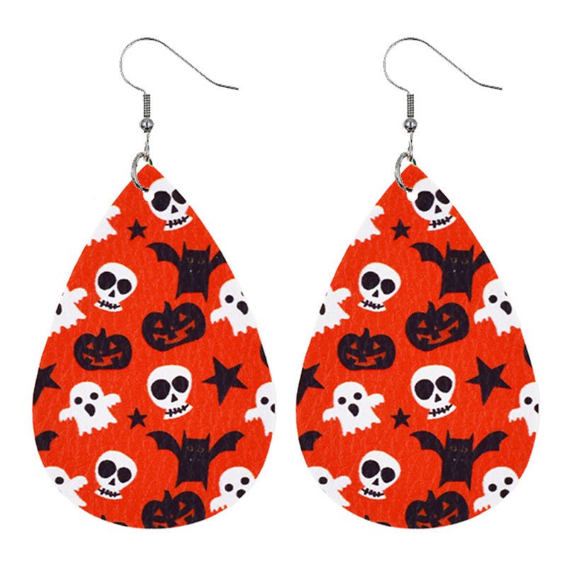 Skull Earrings Pumpkin Water Drop-Jewearrings