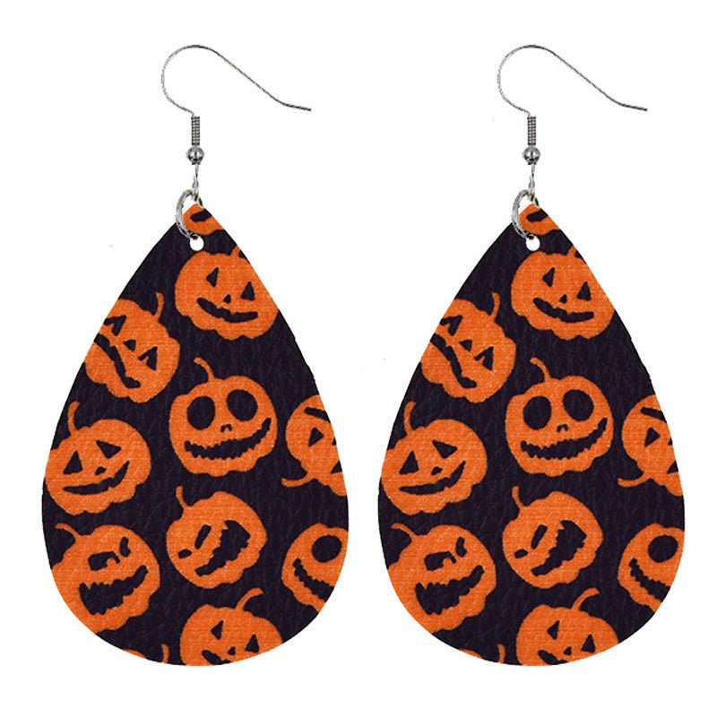 Skull Earrings Pumpkin Water Drop-Jewearrings