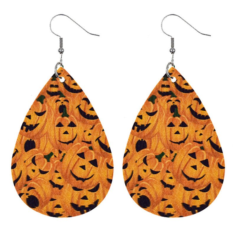 Skull Earrings Pumpkin Water Drop-Jewearrings