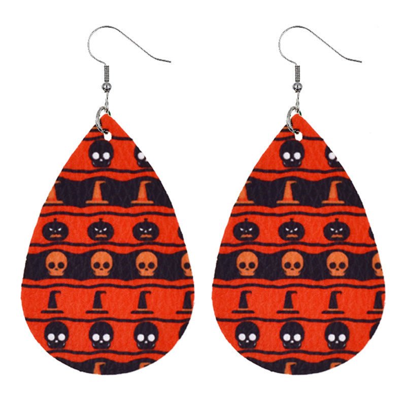 Skull Earrings Pumpkin Water Drop-Jewearrings