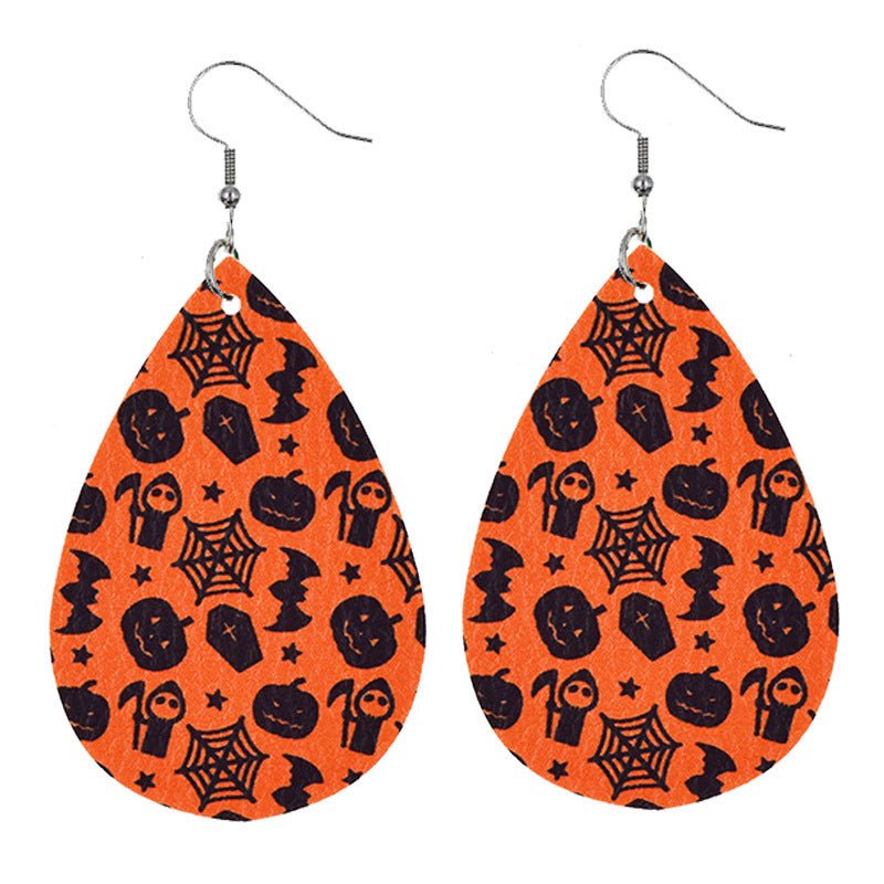 Skull Earrings Pumpkin Water Drop-Jewearrings