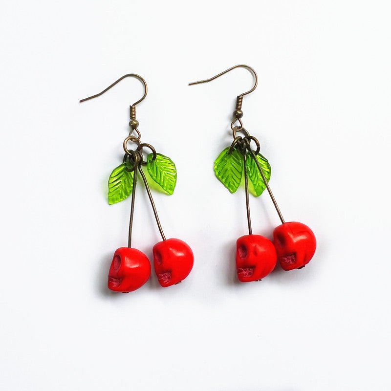 Skull Earrings Punk Cherry-Jewearrings