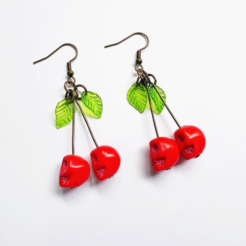 Skull Earrings Punk Cherry-Jewearrings