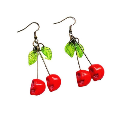 Skull Earrings Punk Cherry-Jewearrings