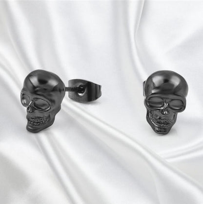 Skull Earrings Punk Rock Mens-Jewearrings