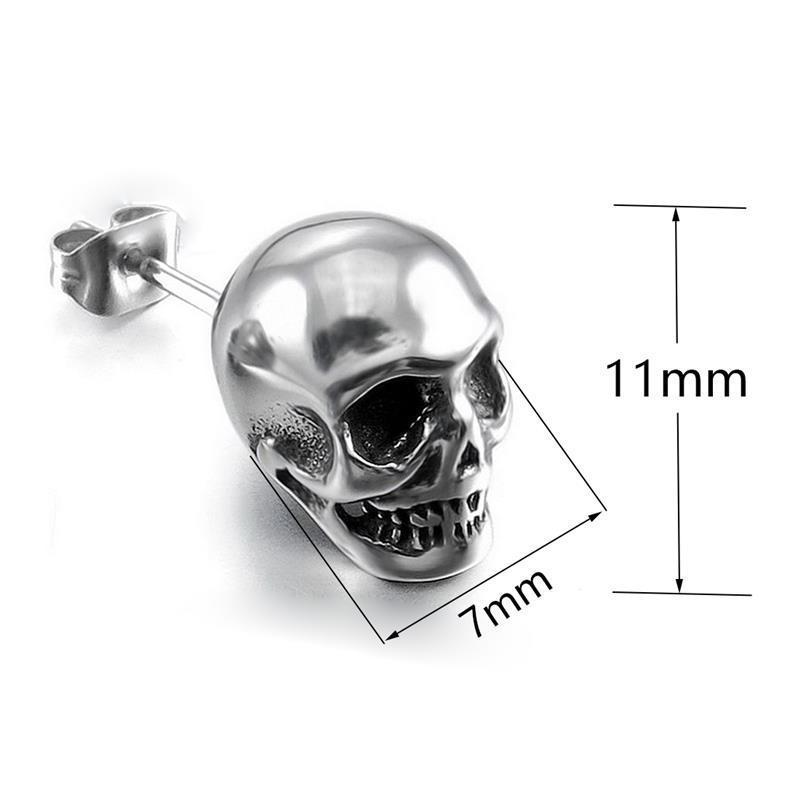 Skull Earrings Punk Rock Mens-Jewearrings