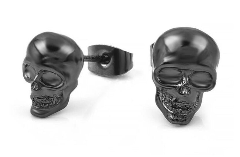 Skull Earrings Punk Rock Mens-Jewearrings