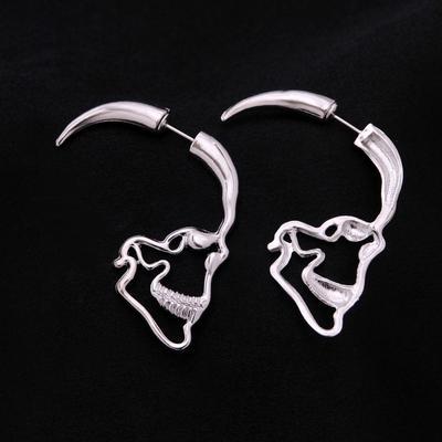 Skull Earrings Punk Silver Earrings-Jewearrings