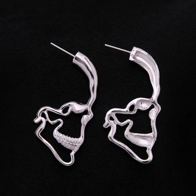 Skull Earrings Punk Silver Earrings-Jewearrings