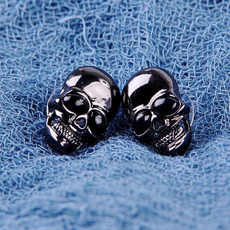 Skull Earrings Punk Transparent Black-Jewearrings