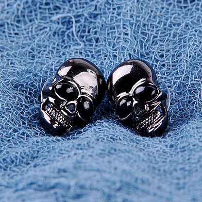 Skull Earrings Punk Transparent Black-Jewearrings