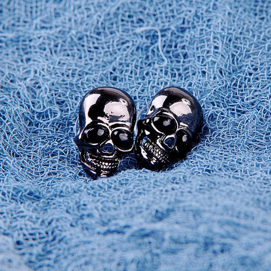 Skull Earrings Punk Transparent Black-Jewearrings