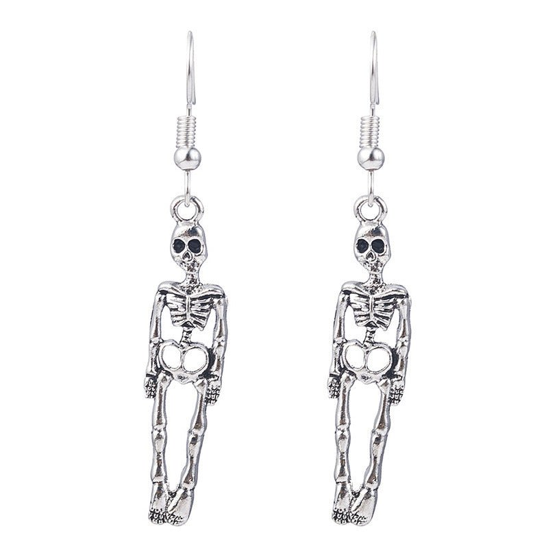 Skull Earrings Retro Pendant Accessory-Jewearrings