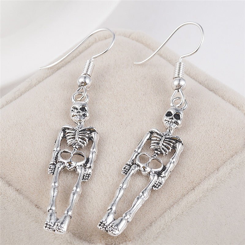 Skull Earrings Retro Pendant Accessory-Jewearrings