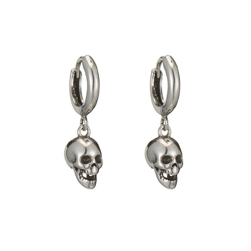 Skull Earrings Retro Silver-Jewearrings