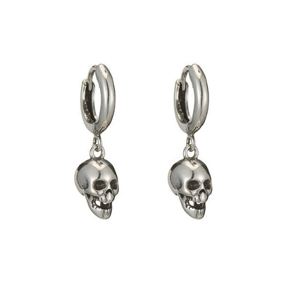 Skull Earrings Retro Silver-Jewearrings