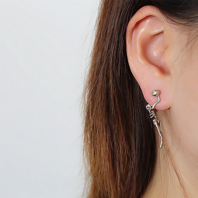 Skull Earrings Retro Silver Studs-Jewearrings