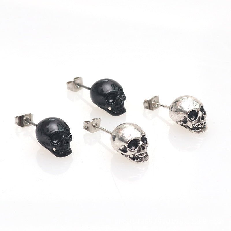 Skull Earrings Retro Skull Eardrops-Jewearrings