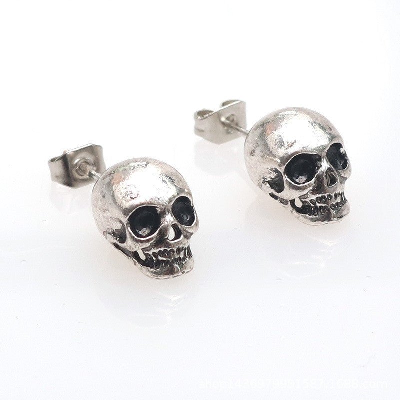 Skull Earrings Retro Skull Eardrops-Jewearrings