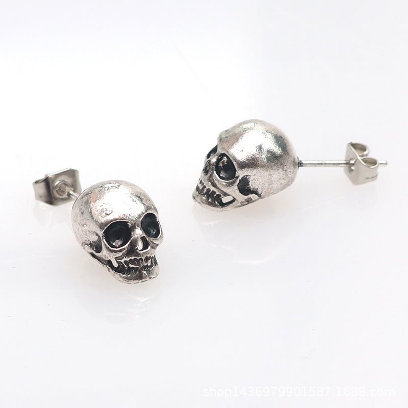 Skull Earrings Retro Skull Eardrops-Jewearrings