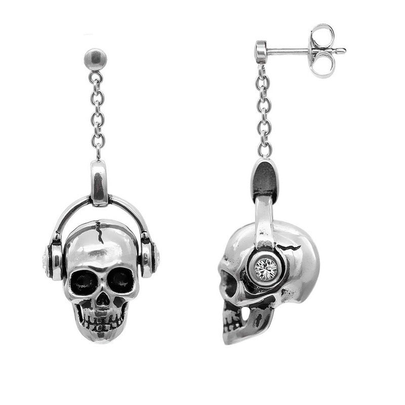 Skull Earrings Retro Tassel Rock-Jewearrings