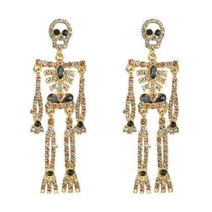 Skull Earrings Rhinestone Studs-Jewearrings