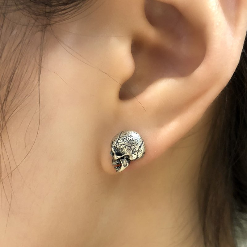 Skull Earrings S925 Creative Distressed-Jewearrings