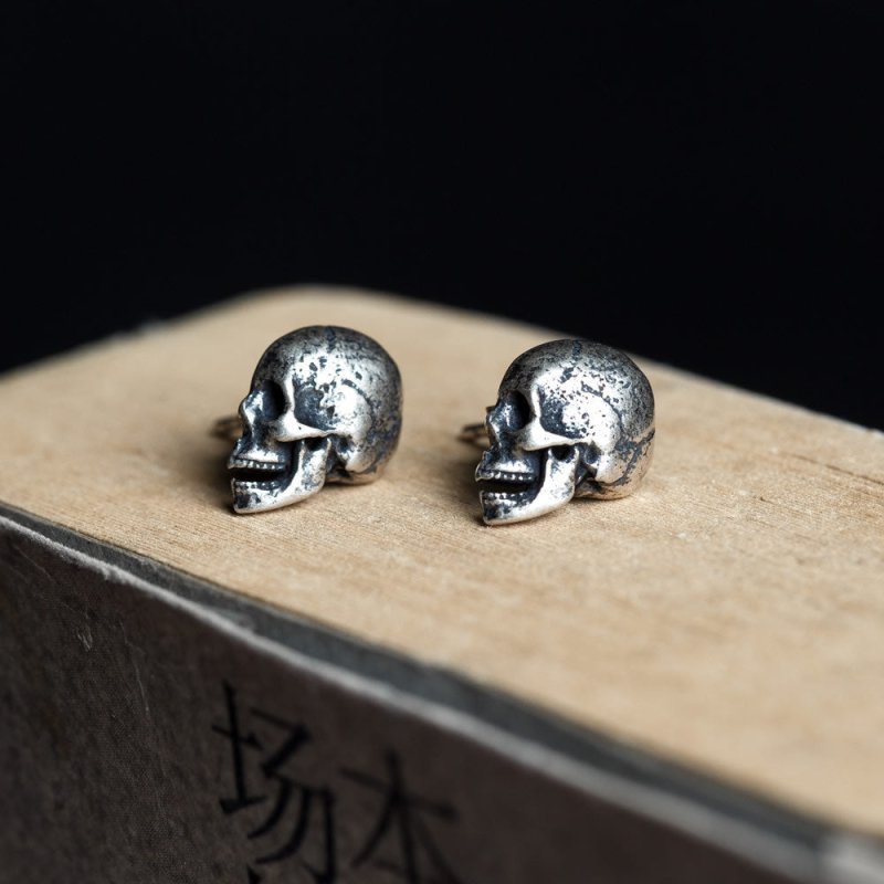 Skull Earrings S925 Creative Distressed-Jewearrings