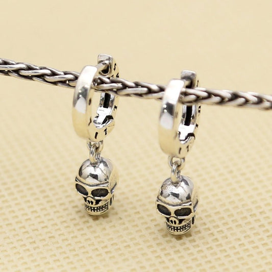 Skull Earrings S925 Sterling Silver Earrings-Jewearrings