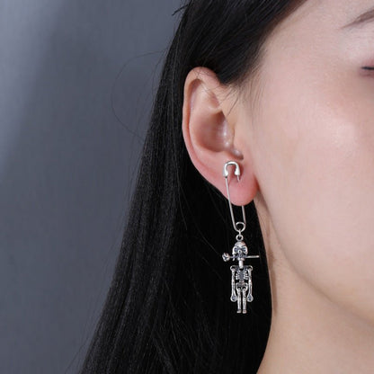 Skull Earrings S925 Vintage Rose Earrings-Jewearrings