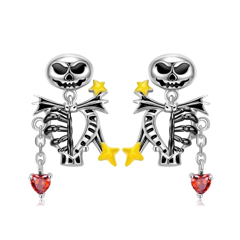 Skull Earrings Silver Bone Stud Set-Jewearrings