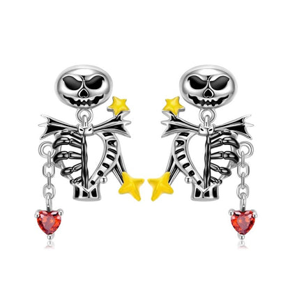 Skull Earrings Silver Bone Stud Set-Jewearrings