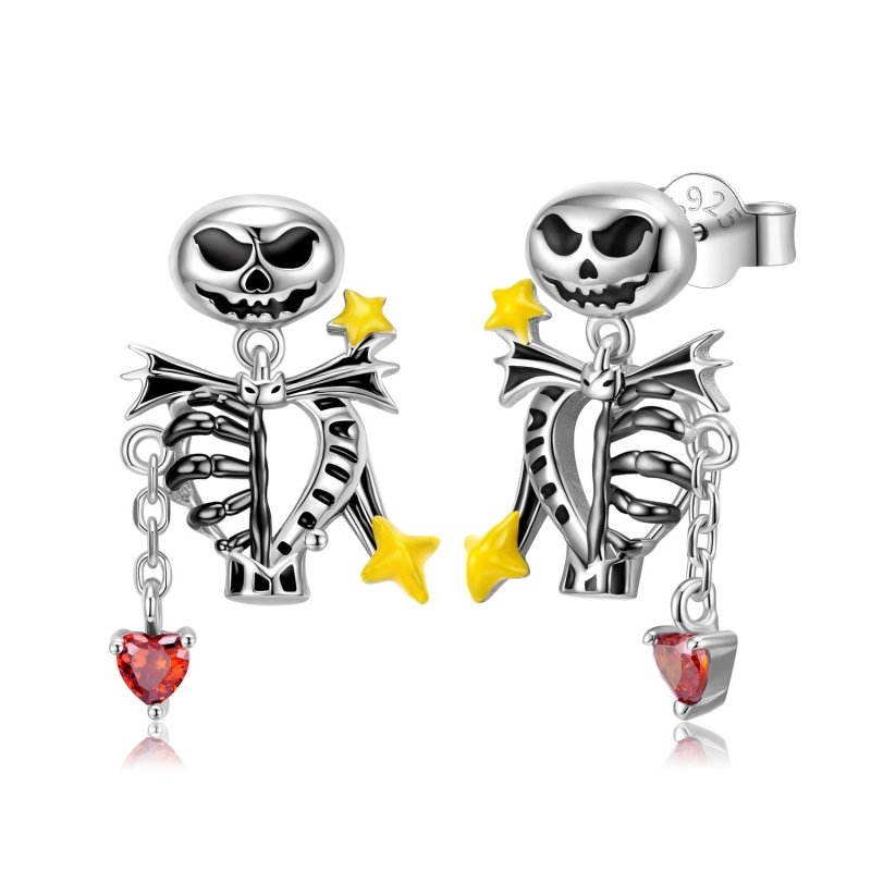 Skull Earrings Silver Bone Stud Set-Jewearrings