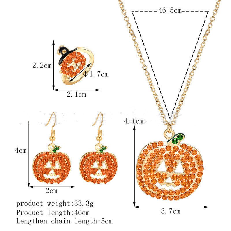 Skull Earrings Skull Pumpkin Jewelry Set-Jewearrings