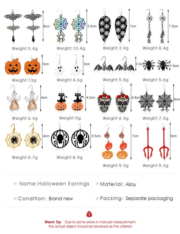 Skull Earrings Spider Halloween Gift-Jewearrings