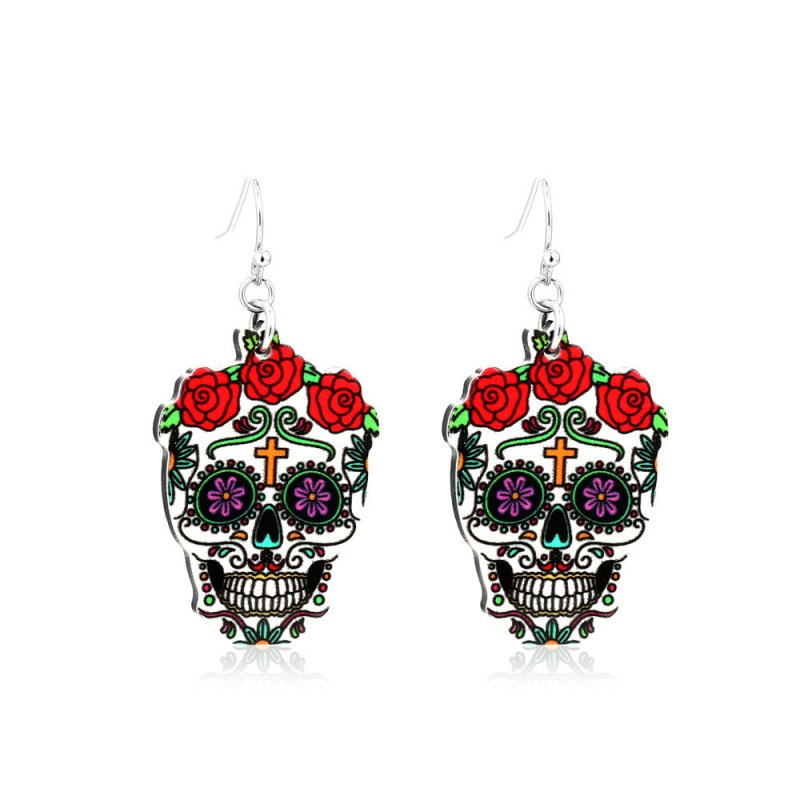 Skull Earrings Spider Halloween Gift-Jewearrings