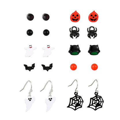 Skull Earrings Spider Web Gothic-Jewearrings