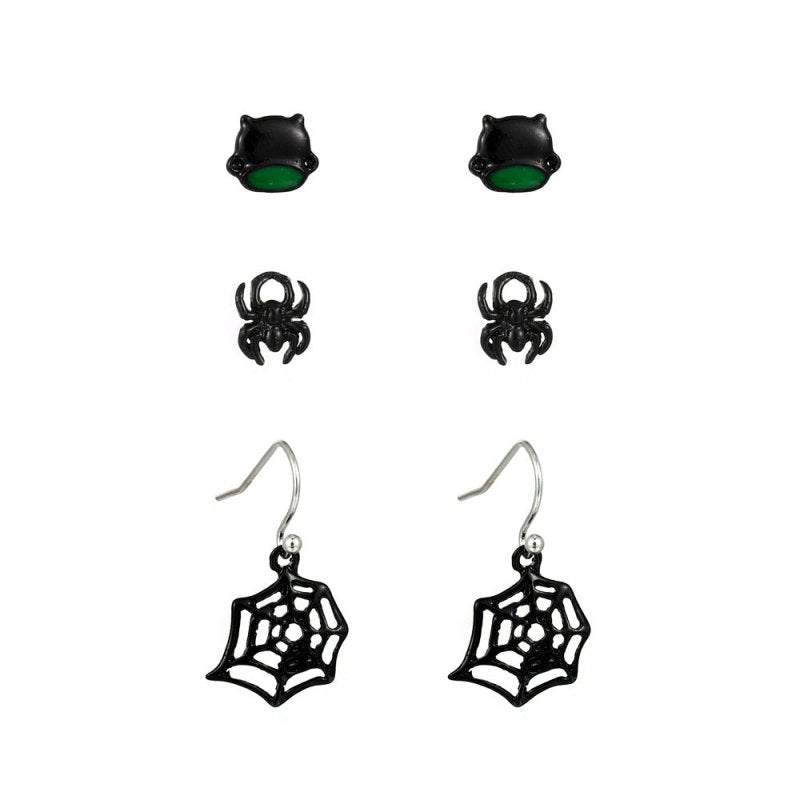 Skull Earrings Spider Web Gothic-Jewearrings