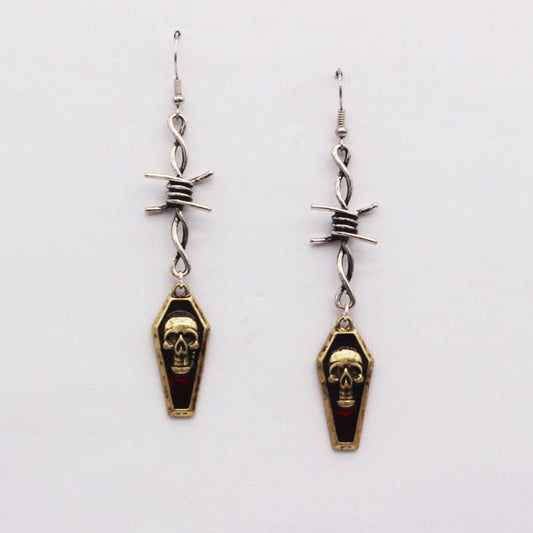 Skull Earrings Spilled Oil Drop-Jewearrings