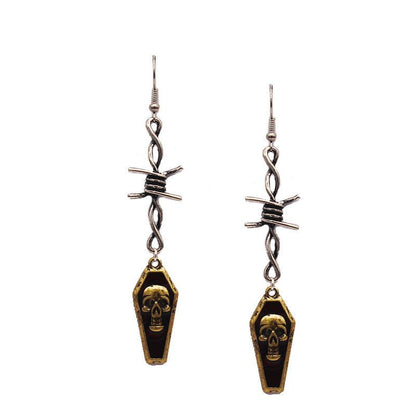 Skull Earrings Spilled Oil Drop-Jewearrings