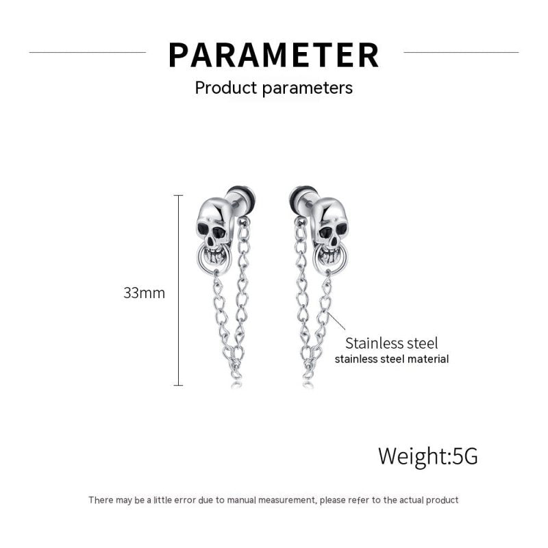 Skull Earrings Stainless Steel-Jewearrings