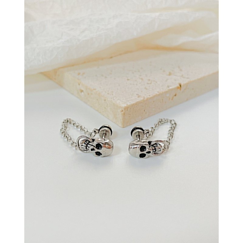 Skull Earrings Stainless Steel-Jewearrings