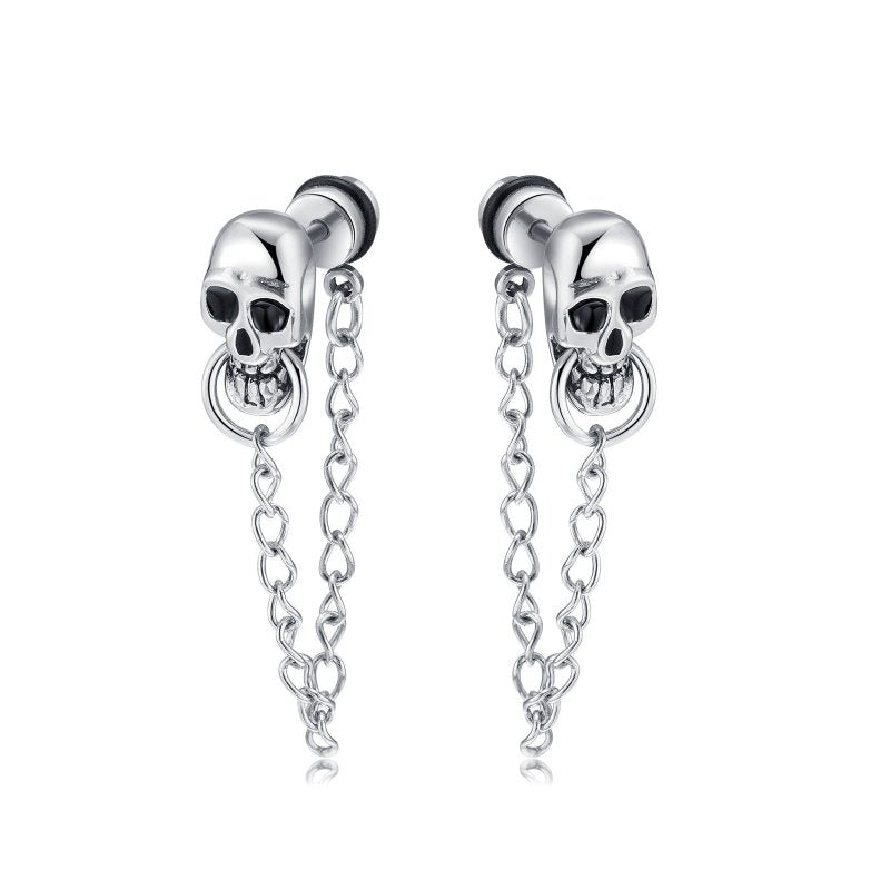 Skull Earrings Stainless Steel-Jewearrings