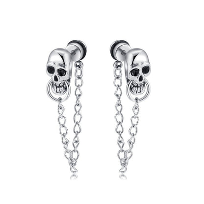 Skull Earrings Stainless Steel-Jewearrings